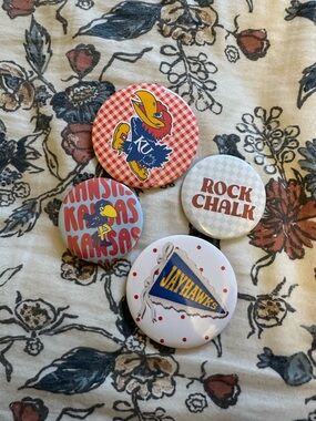 Brand New!! - KU Kansas Jayhawks Button Pin Set